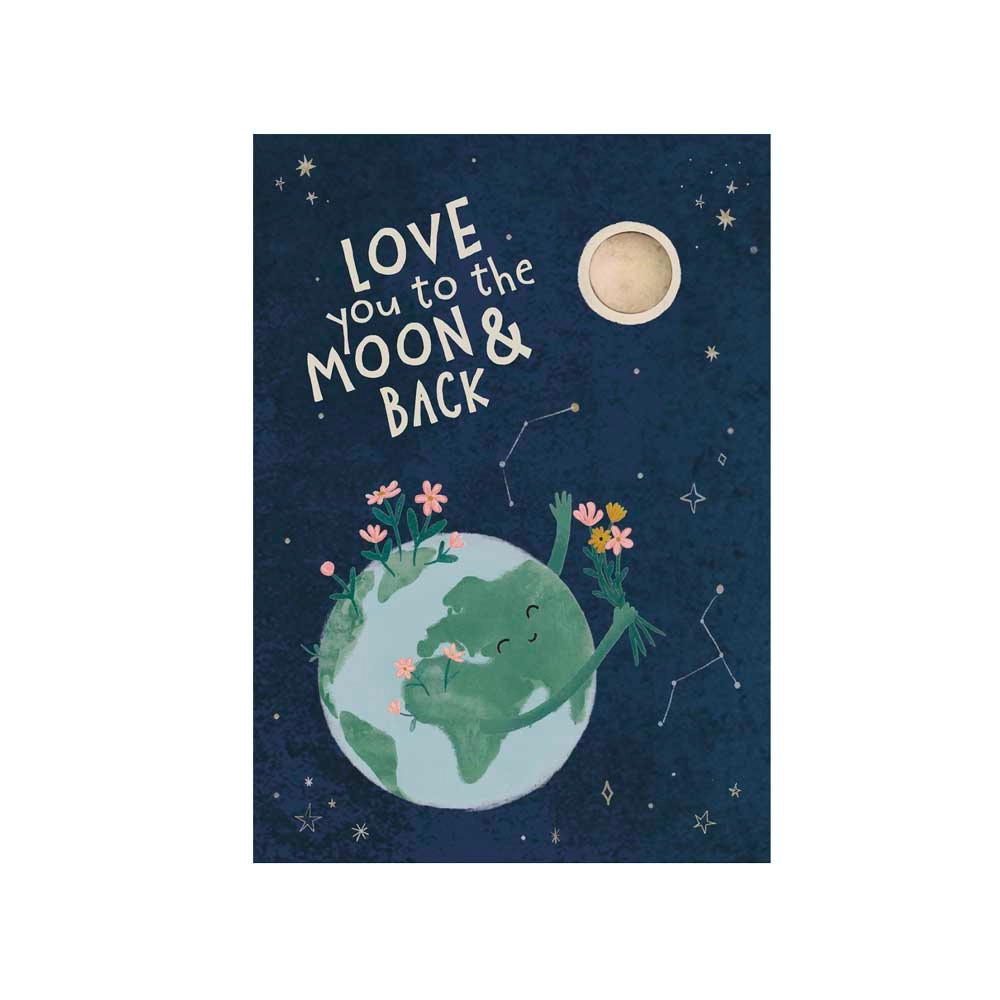 Carte Bombe de Graines – Love You To The Moon - Organisation de la maison avec des solutions de rangement Créer une carte à semer et à offrir avec les enfants 🌱