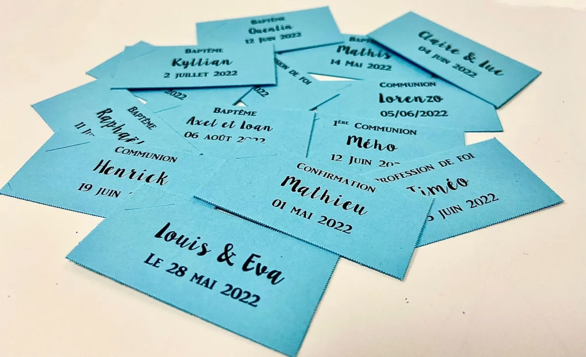 Étiquette Patisserie à Dragées Personnalisée – Rectangle – Bleu ciel - ​Boulangerie-Pâtisserie | Pain au Levain & Viennoiseries