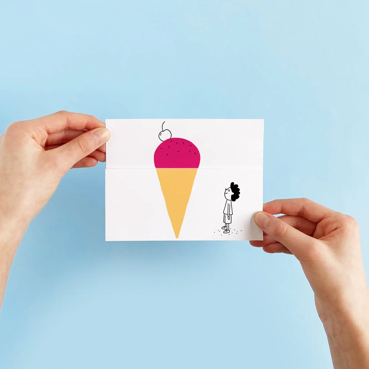 Petit Happy - Carte de Souhait à Déplier - Cornet||Petit Happy - Greeting Card to Unfold - Ice Cream - Boutique Bébé en Ligne : Soins, Jouets et Articles Maison - {'count': 1, 'name': 'harmonie'}