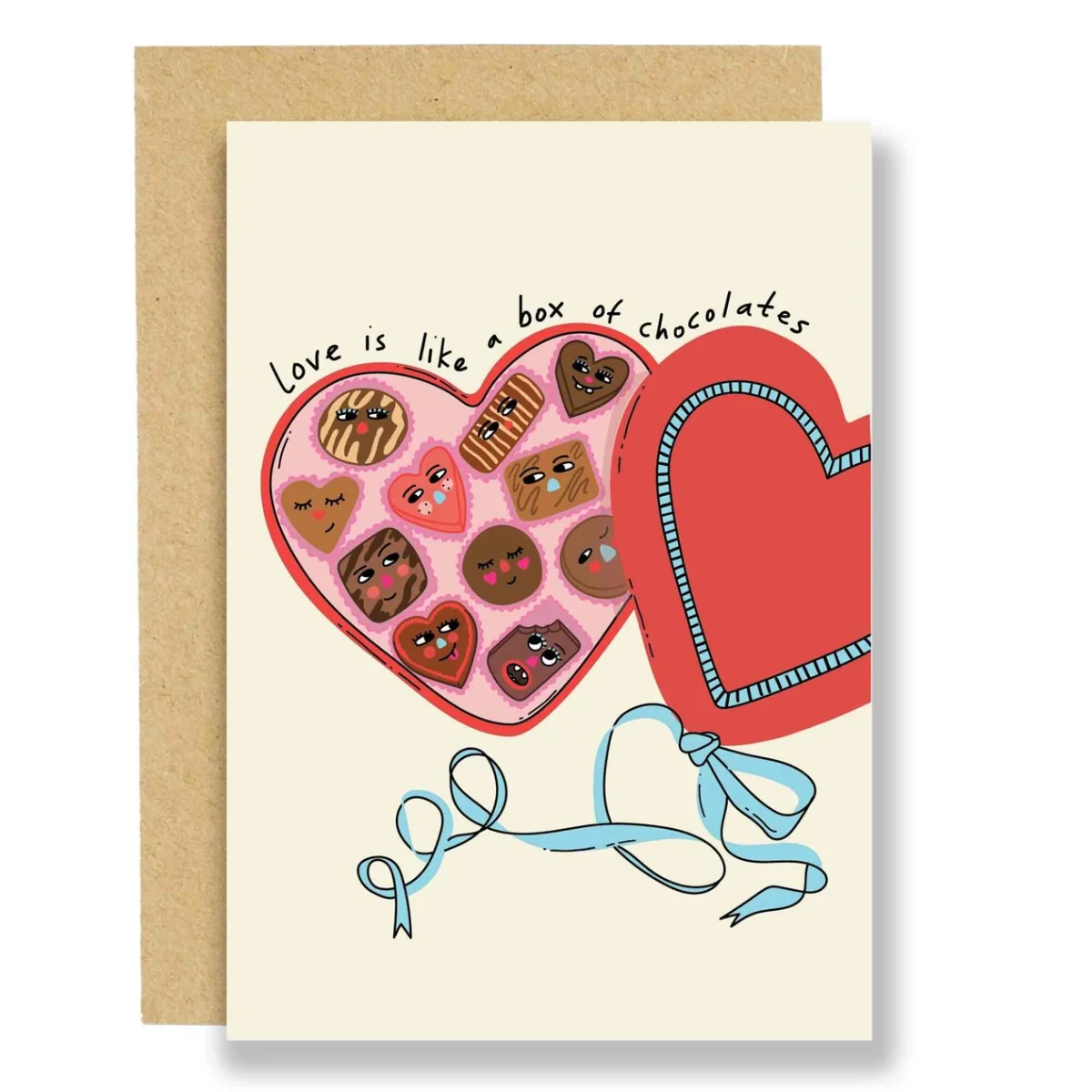 Carte L’Amour C’est Comme une Boîte de Chocolats - Organisation de la maison avec des solutions de rangement - {'count': 1, 'name': 'tablettes'}