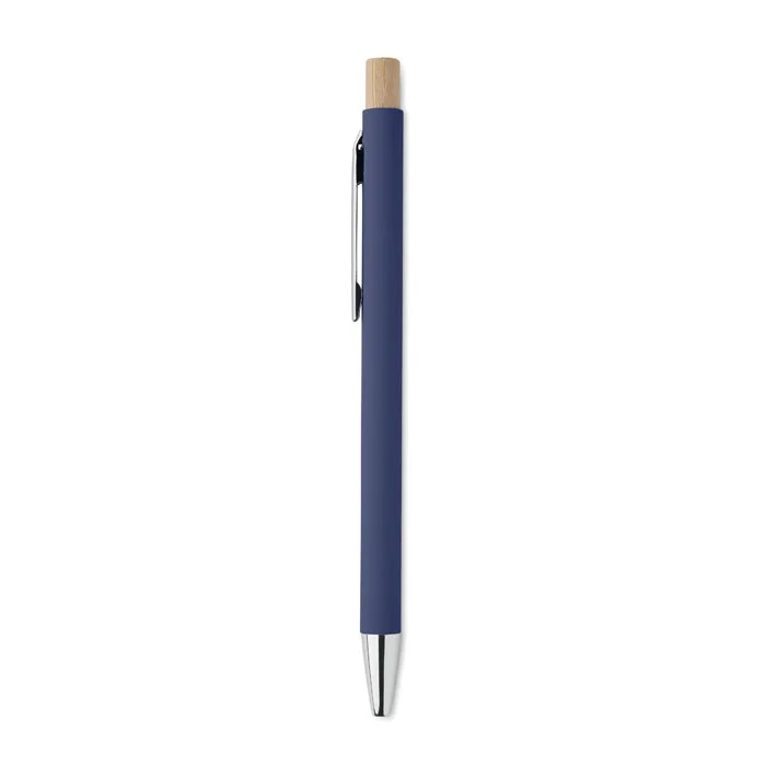 Stylo à bille en aluminium recyclé à bouton poussoir bambou – BERGAMO Rapide - Saldi Straordinari – Offerte Speciali Disponibili Adesso