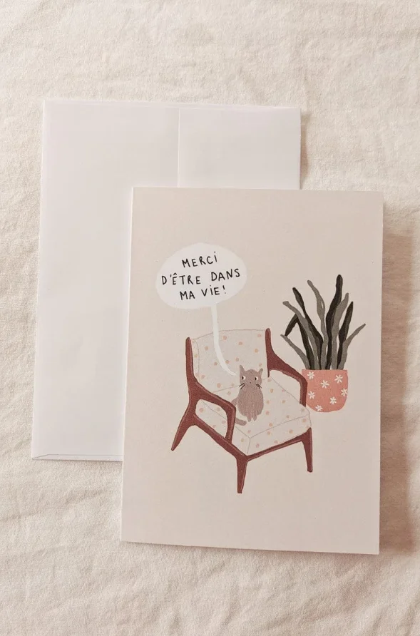 Carte de voeux – Merci d’être dans ma vie – Mimi & August noël - ​Boulangerie-Pâtisserie | Pain au Levain & Viennoiseries