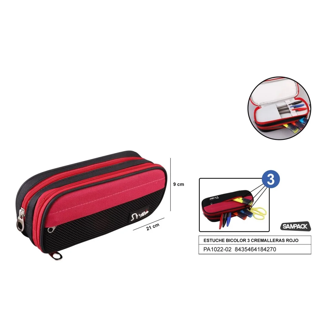Trousse fermeture éclair Rouge Madrid Papel Organisation maison solutions rangement