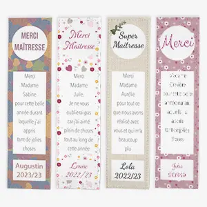 Marque page maîtresse à personnaliser avec du texte - Boutique Bébé en Ligne : Soins, Jouets et Articles Maison Boîte cadeau personnalisée pour bébé ou jumeaux - Livraison au Canada –  Shop moi ça