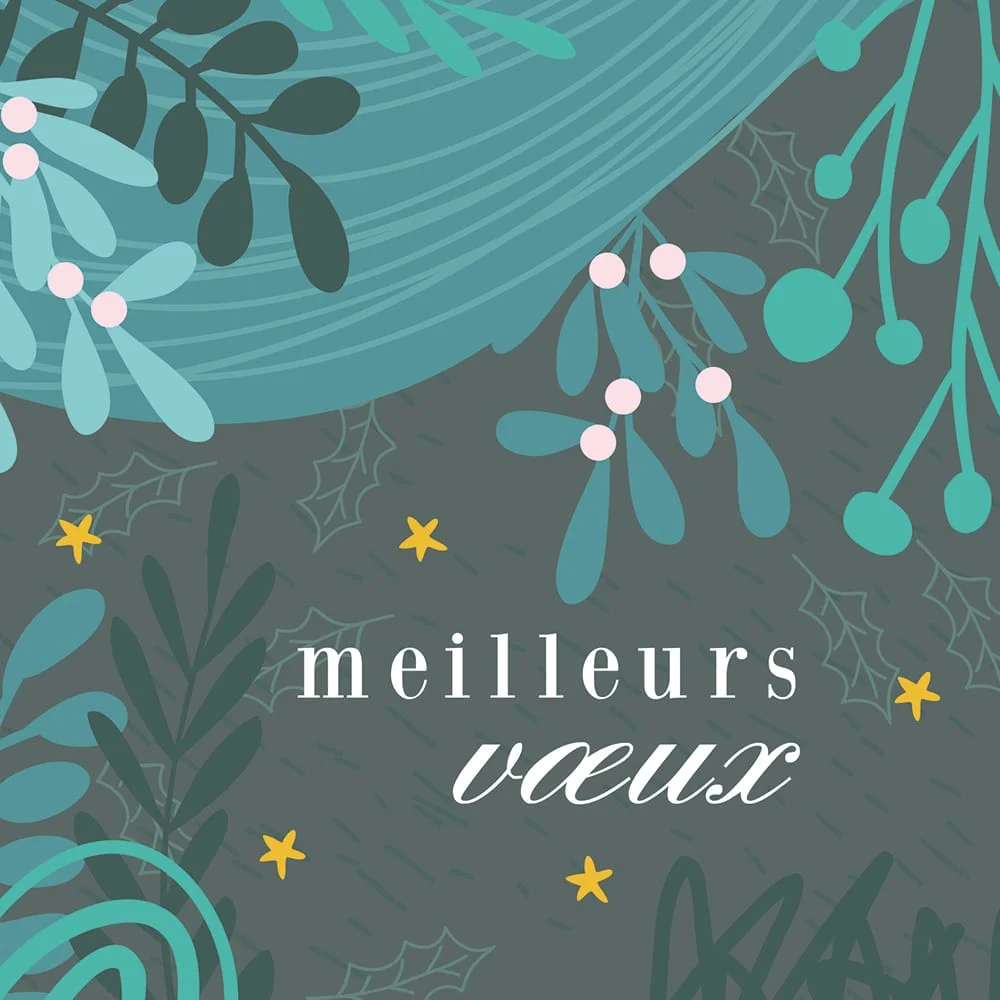 Carte Meilleurs vœux verte N°3 - Vins Rouges Harmonieux pour Vignerons Chaque Occasion