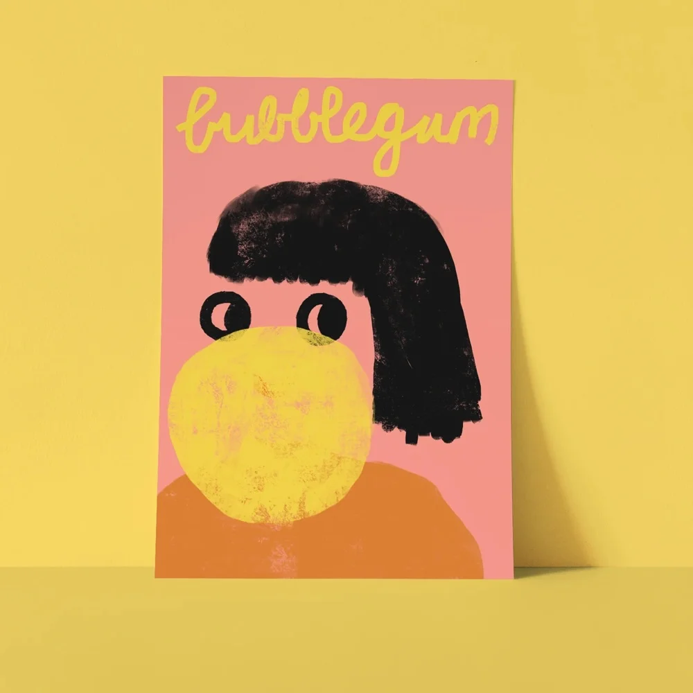 Carte Postale Bubblegum Jaune - Organisation de la maison avec des solutions de rangement - astuce rangement jeux carte organisation maison solution rangement