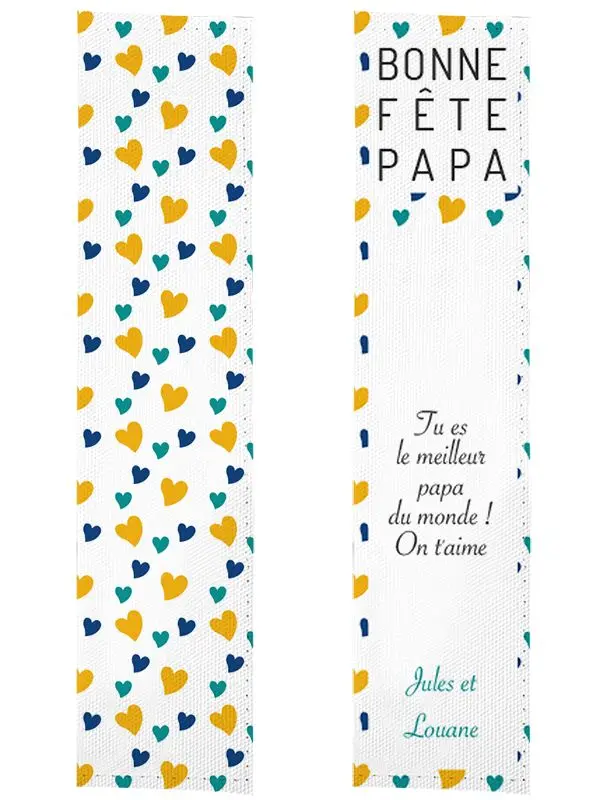 Marque page coeurs jaune et bleu bonne fête papa - Boutique Bébé en Ligne : Soins, Jouets et Articles Maison achats