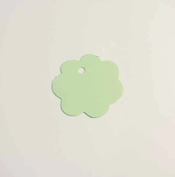 Étiquette à dragées – Fleur – Vert d’eau - ​Boulangerie-Pâtisserie | Pain au Levain Facebook & Viennoiseries