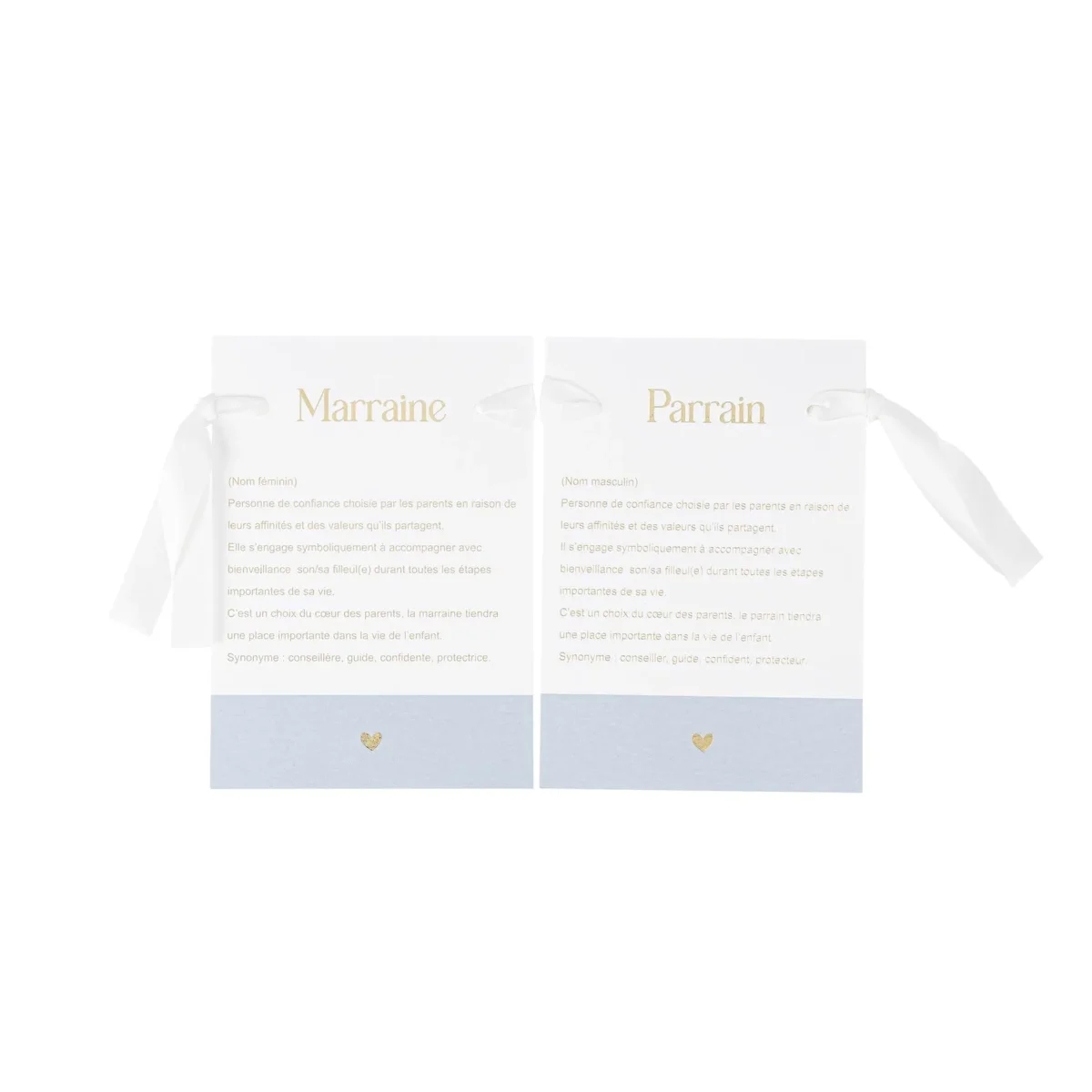 Carte Parrain/Marraine – Bleu/Blanc/Or – Lot de 2 - ​Boulangerie-Pâtisserie | Pain au Levain & Viennoiseries​ - {'count': 1, 'name': 'Fin'}