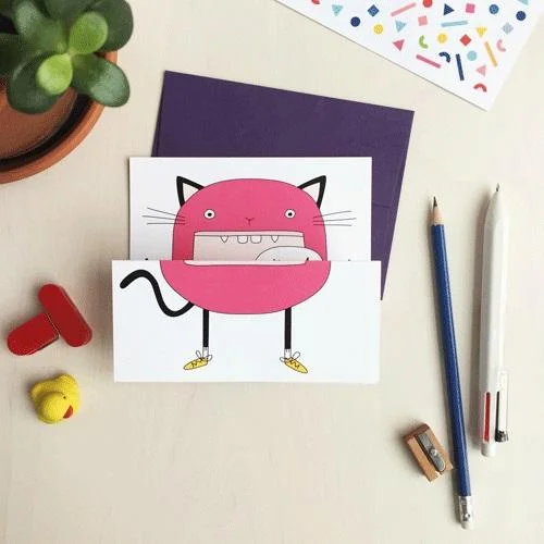 Petit Happy XS - Carte de Souhait à Déplier - Chat||Petit Happy - Unfolding Greeting Card - Cat - Boutique Bébé en Ligne : Soins, Jouets et Articles Maison