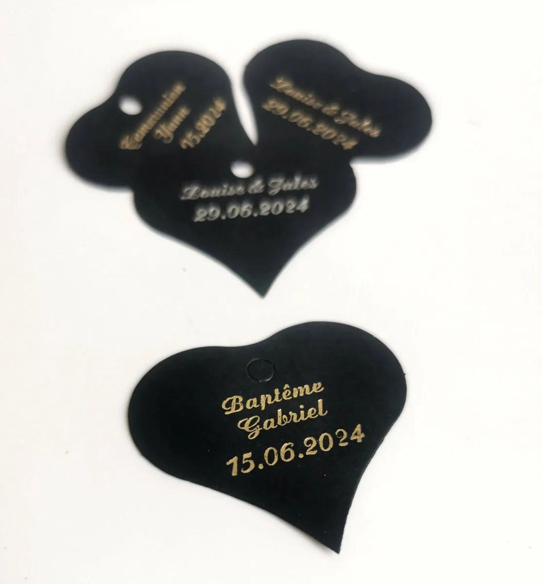 Etiquette dragées Coeur Noir ​Boulangerie Pâtisserie Pain Levain Viennoiseries