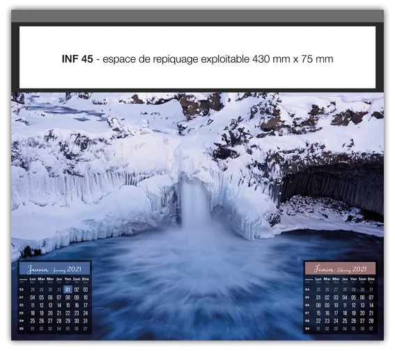 Calendrier publicitaire mural mois page Cascades 038 torrents Vins Rouges Harmonieux Occasion
