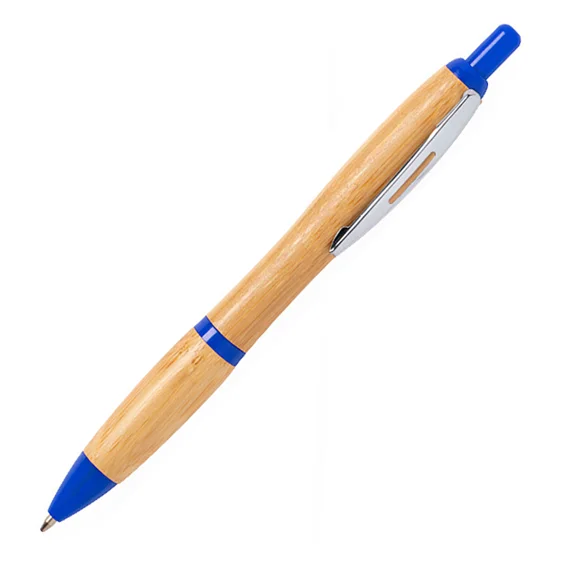 Stylo bille publicitaire ergonomique en bambou, métal, ABS - Vins Rouges Harmonieux pour Chaque Occasion œnologie