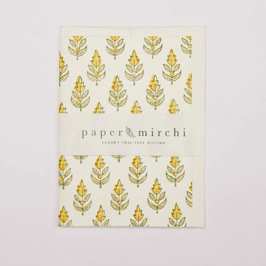 Carte de Vœux Block Print Buti Sushine - Papier Mirchi - Organisation de la maison avec des solutions de rangement - Papiers administratifs