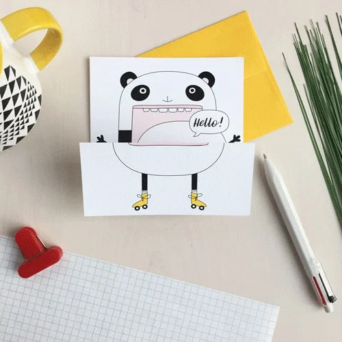 Petit Happy - Carte de Souhait à Déplier Mini - Panda||Petit Happy - Card Wish to Unfold - Panda - Boutique Bébé en Ligne : Soins, Jouets et Articles Maison