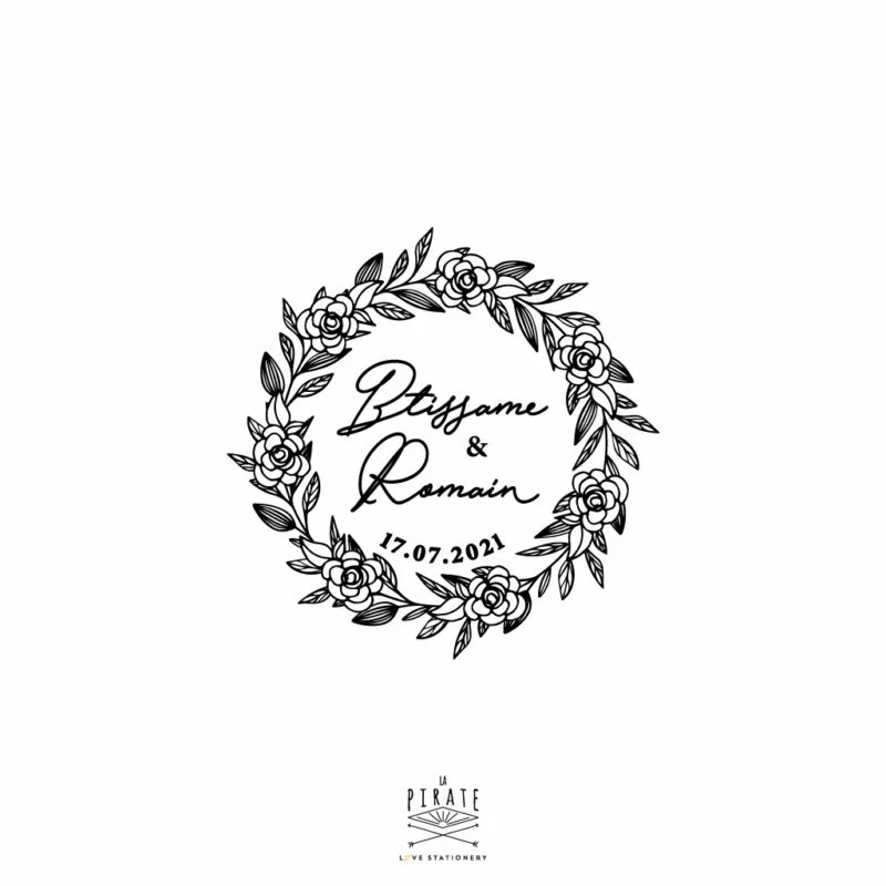 Tampon mariage couronne de roses personnalisé | Love and Bloom - Saldi Straordinari – Offerte Speciali Disponibili Adesso Tampon personnalisé avec couronne de laurier et monogramme « Save The Date  » pour mariage : Amazon.fr: Fournitures de bureau