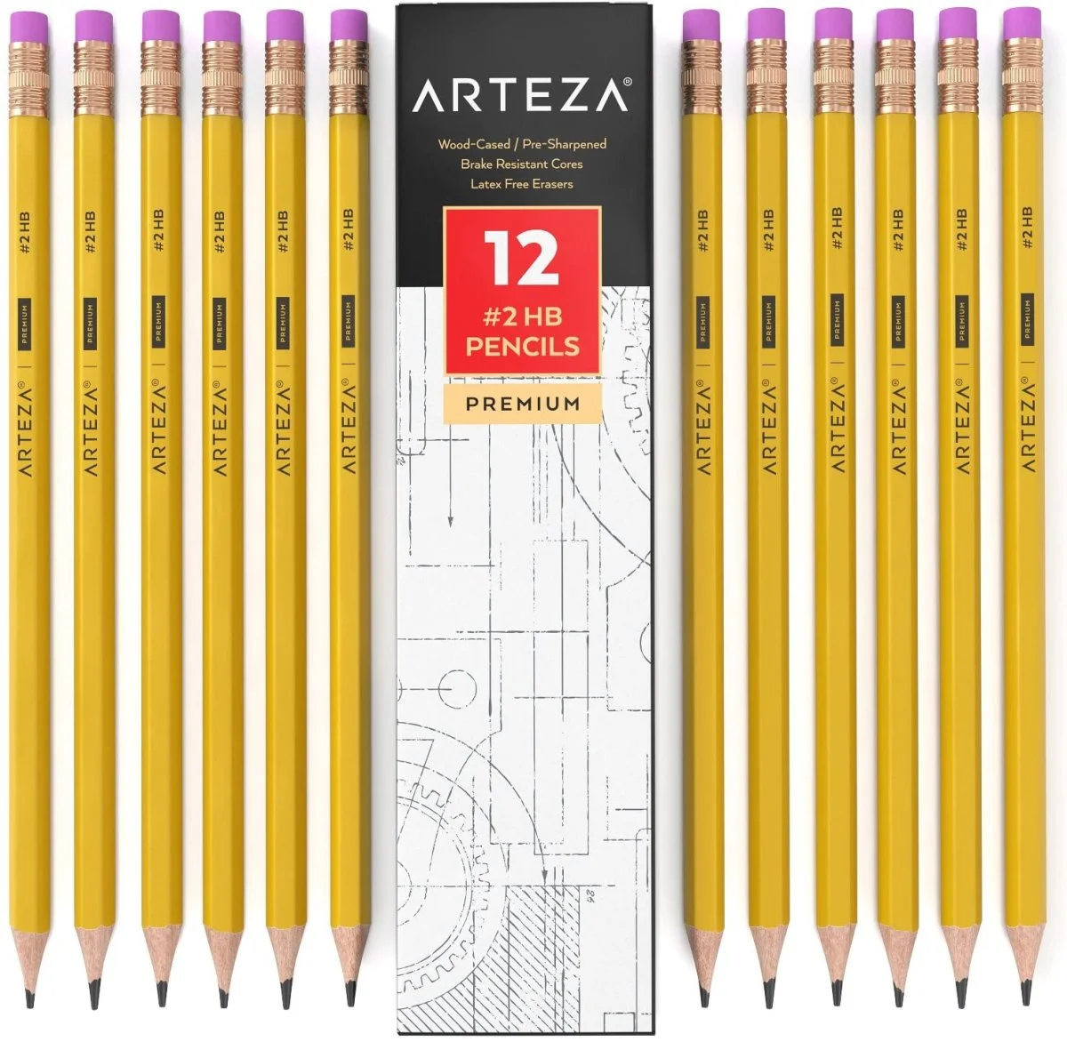 Crayon de papier (Paquet de 12) – Arteza - Organisation de la maison avec des solutions de rangement - {'count': 1, 'name': 'Bambou'}