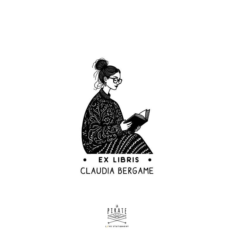 Tampon ex libris Comfy Girl personnalisé, ex-libris lectrice - Saldi Straordinari – Offerte Speciali Disponibili Adesso - linogravure tampon ex-libris