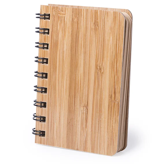 Carnet à spirales A6 couverture en bambou. 80 feuillets en papier recyclé. - Vins Rouges Harmonieux pour Chaque Occasion BAMBOU Select 170g/m² Blanc Awagami - Les papiers de Lucas