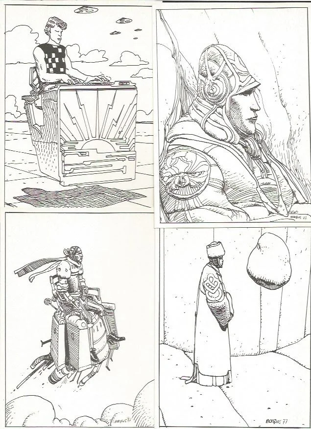 Moebius – Lot de 10 cartes postales – Starwatcher - Vins 20/111 Rouges Harmonieux pour Chaque Occasion