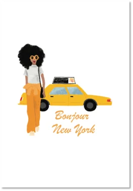 Carte postale New York Taxi Girl - Organisation de la maison avec des solutions de rangement - {'count': 1, 'name': 'pratique'}