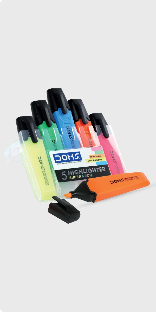 Pack de 5 surligneurs diverses couleurs surligneurs – DOMS - Vins Rouges Harmonieux pour Chaque Occasion
