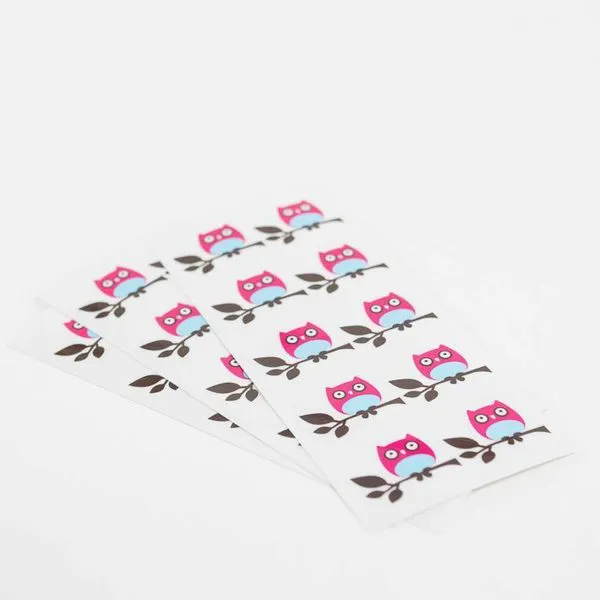 Stickers chouette rose Lot stickers ​Boulangerie Pâtisserie Pain Levain Viennoiseries