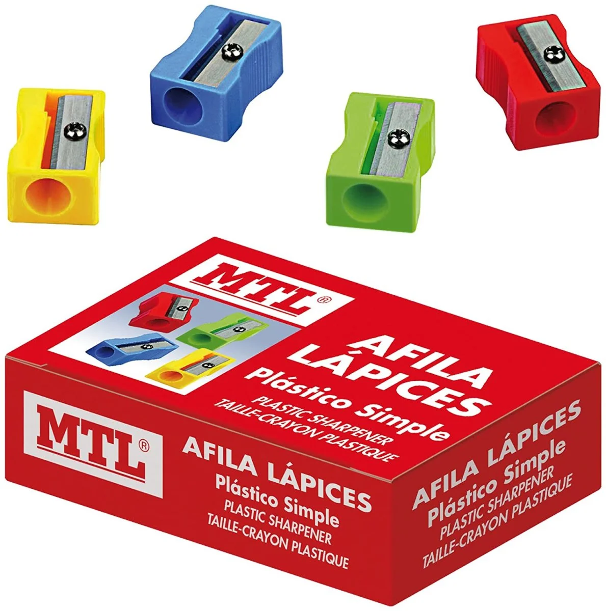 Boîte à aiguiser en plastique (taille crayon) – paquet de 24 – MTL 79567 - Organisation de la maison avec des solutions de rangement Lot de 4 bacs de rangement plastique renforcés 9L MASTER BOX gris