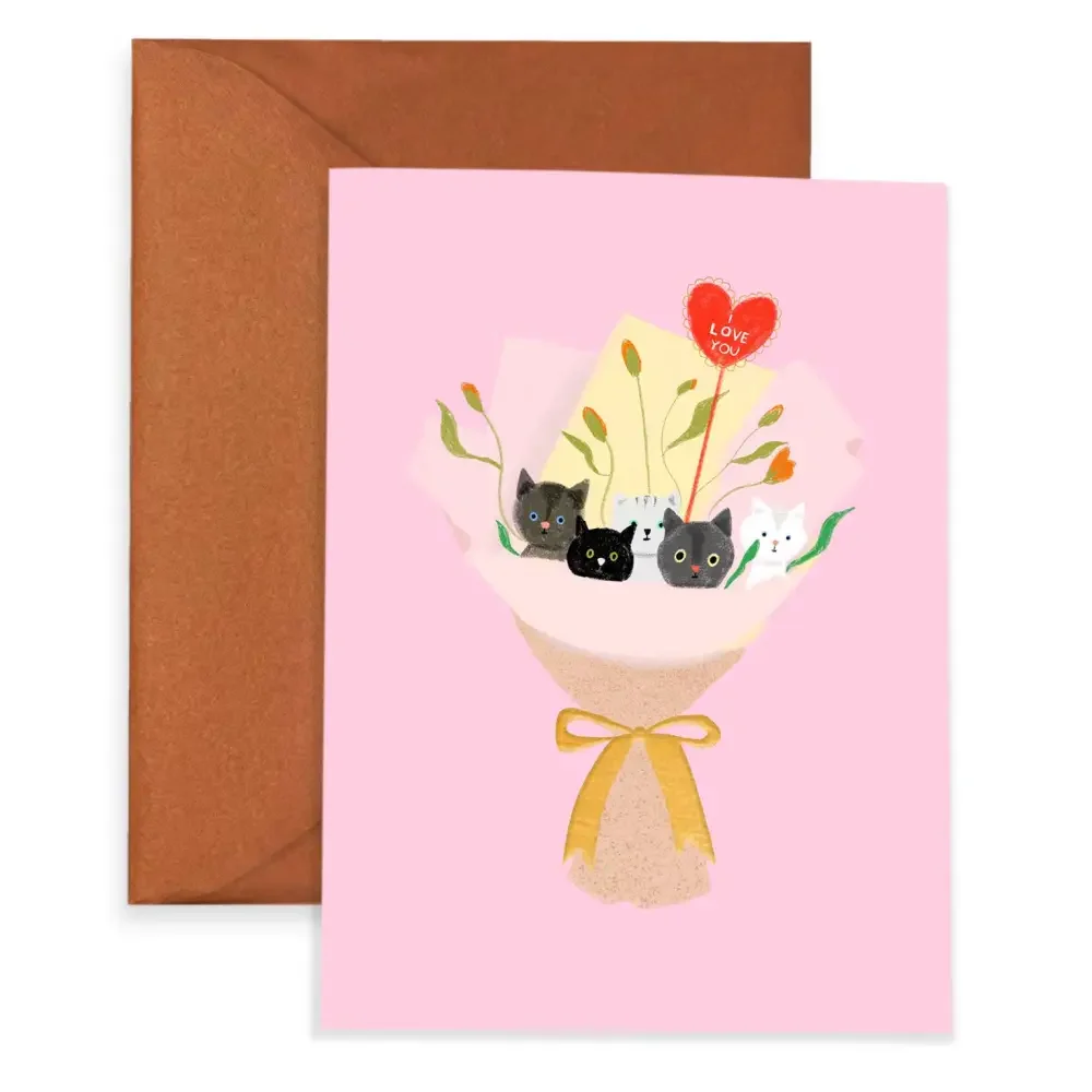 Carte Anniversaire Bouquet de Chats - Organisation de la maison avec des solutions de rangement MOMES