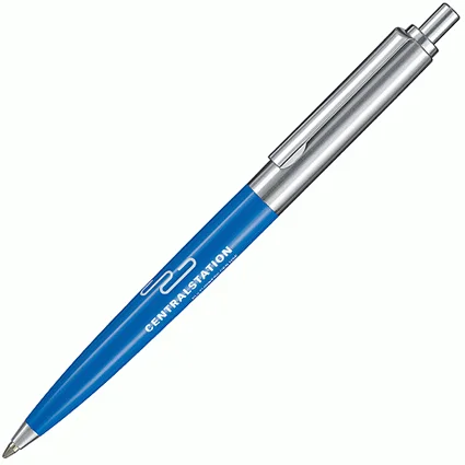 Stylo bille publicitaire classique en plastique et métal chromé - Vins Rouges Harmonieux pour Chaque Occasion - Tonneau