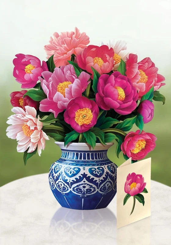 Peony Paradise | Pop-Up Greeting Card - Saldi Straordinari – Offerte Speciali Disponibili Adesso - {'count': 1, 'name': 'angle'}