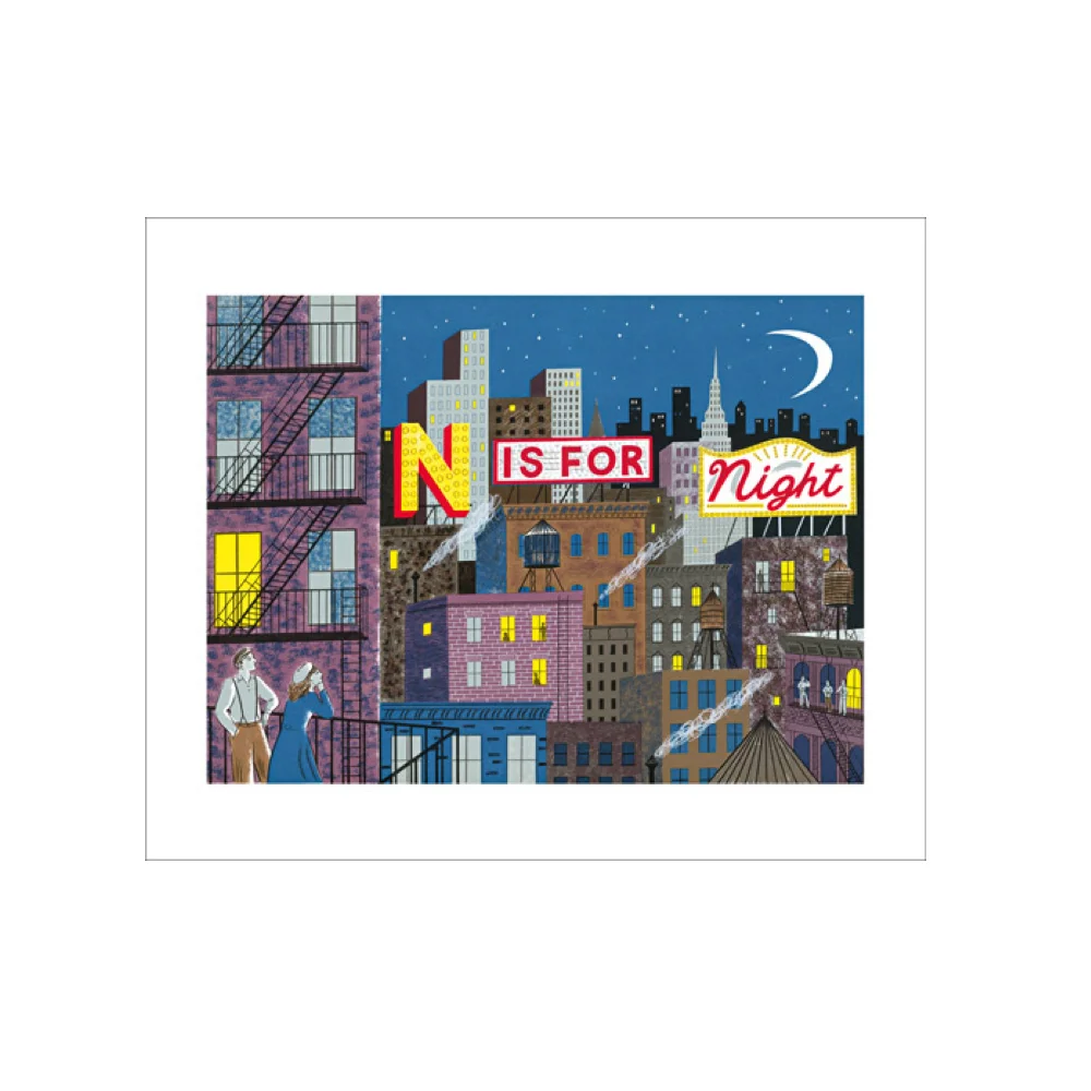Carte de voeux Alphabet N for Night - Organisation de la maison avec des solutions de rangement - {'count': 1, 'name': 'Souvenirs'}
