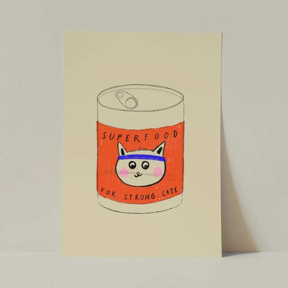 Carte Postale SuperFood for Strong Cat - Organisation de la maison avec des solutions de rangement - Jeu