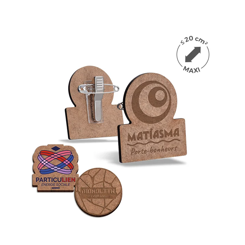Badge publicitaire 3mm avec pince-épingle maxi 20cm² - Vins Rouges Harmonieux pour Chaque Occasion Badge pince-épingle publicitaire | Goodies Pas Cher