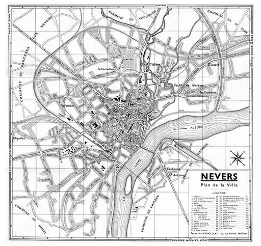 Plan de ville vintage de Nevers - Vins Rouges vin Harmonieux pour Chaque Occasion