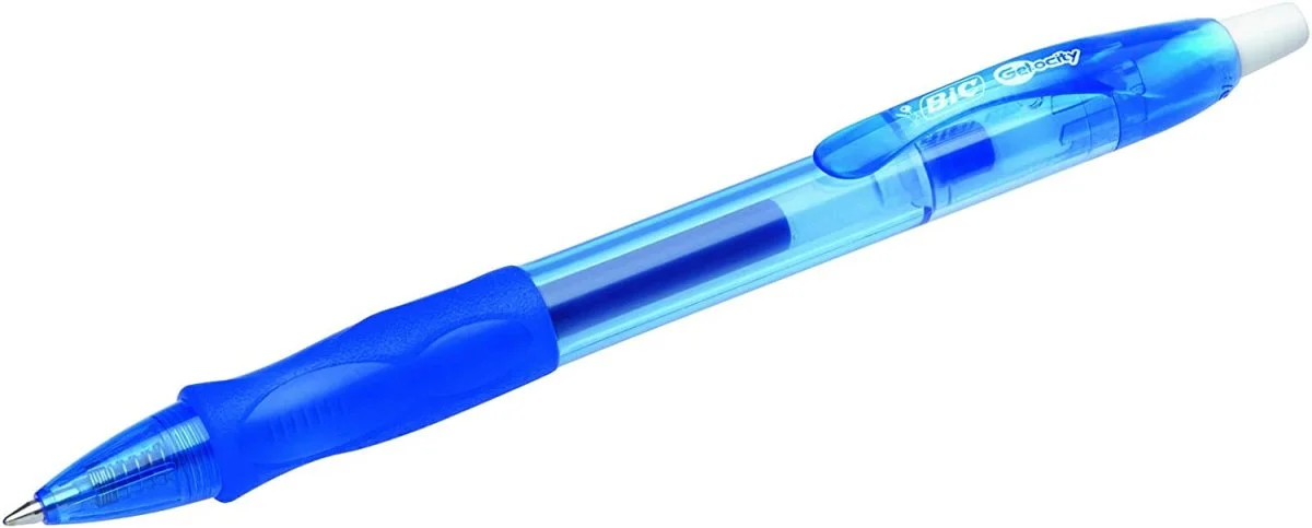 Stylos gel rétractables, Séchage Douceur d’ecriture, Pointe moyenne (0,7 mm), Bleu – BIC Gel-ocity - Organisation de la maison avec des solutions de rangement