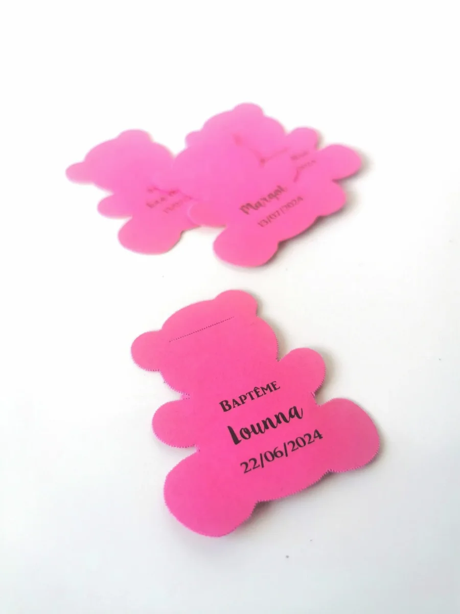 Étiquette à Dragées Personnalisée – Ourson – Fuchsia - ​Boulangerie-Pâtisserie | Pain au Levain & Viennoiseries​ - {'count': 1, 'name': 'brioche'}