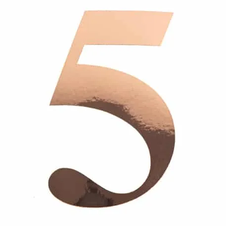 Stickers « 5 » Rose gold - fraîches ​Boulangerie-Pâtisserie | Pain au Levain & Viennoiseries