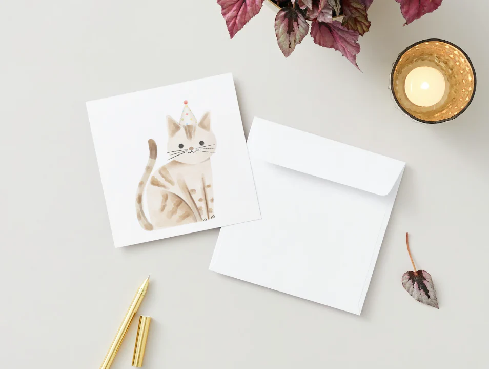 Carte de souhaits - Sammy le chat - Veille sur toi - Boutique Maman & Bébé – Produits Essentiels au Quotidien - {'count': 1, 'name': 'Central'}