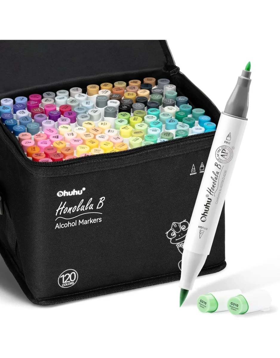 Ensemble de 120 marqueurs à double pointe Honolulu B - Ohuhu - Boutique Maman & Bébé – Produits Essentiels au Quotidien Boite de 4 marqueurs pointe ogive Pichon | Pichon