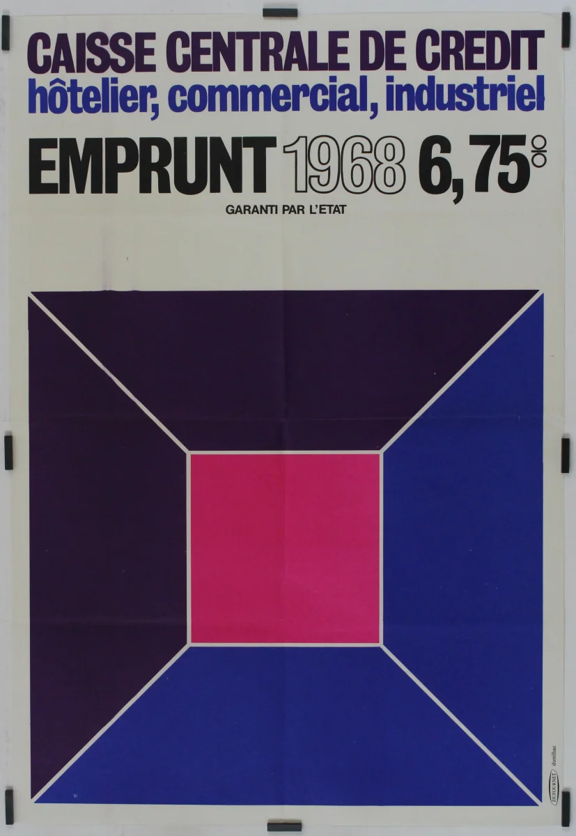 Caisse centrale de crédit - Hôtelier Commercial Industriel 1968 - Saldi Straordinari – Offerte Speciali Disponibili Adesso - affiche vintage caisse crédit hôtelier
