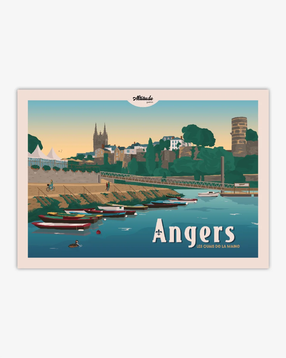 Carte postale Angers – Les Quais de berge la Maine - Vins Rouges Harmonieux pour Chaque Occasion
