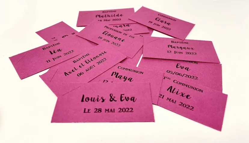 Étiquette à Dragées Personnalisée – Rectangle – Fushia - ​Boulangerie-Pâtisserie | Pain au Levain & Viennoiseries​ - {'count': 1, 'name': 'offers'}