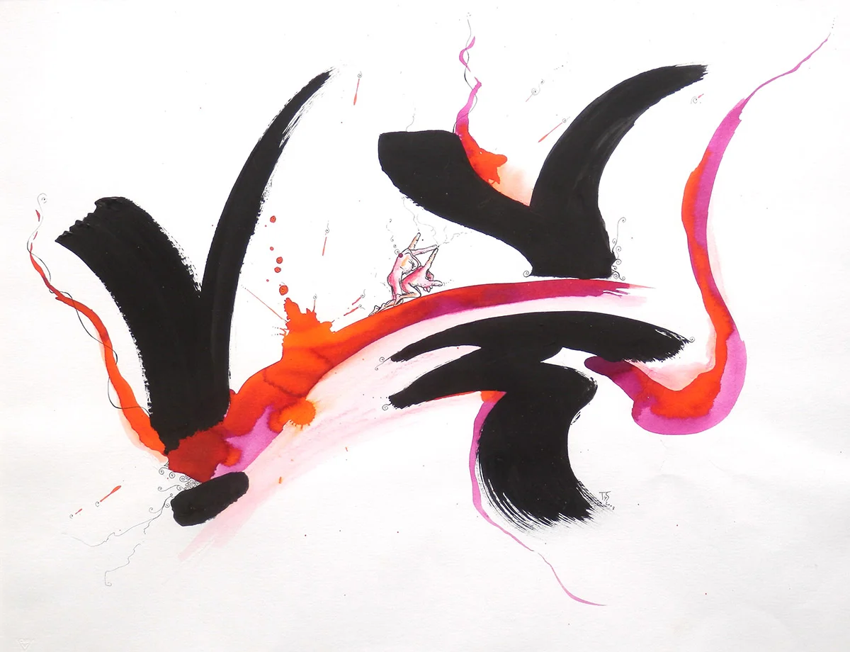 Large calligraphic hand Saldi Straordinari Offerte Speciali Disponibili Adesso