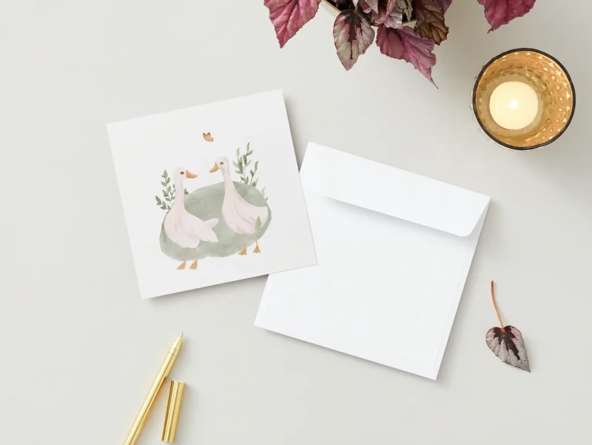 Carte de souhaits - Duo d'oies - Veille sur toi - Boutique Maman & Bébé – Produits Essentiels au Quotidien Edition Seidel Carte de vœux de naissance de qualité supérieure avec  enveloppe carte de naissance d'événement voeux Hello Baby cigogne Événement  fille garçon (E262 SW023) :