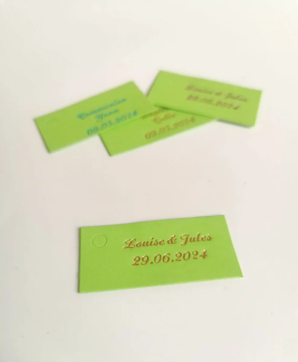 Etiquette dragées – Rectangle Vert – Personalisée - ​Boulangerie-Pâtisserie | Pain au Levain & Viennoiseries​ Etiquette dragées - Rectangle Blanc - Personalisée - La Boite à Dragées