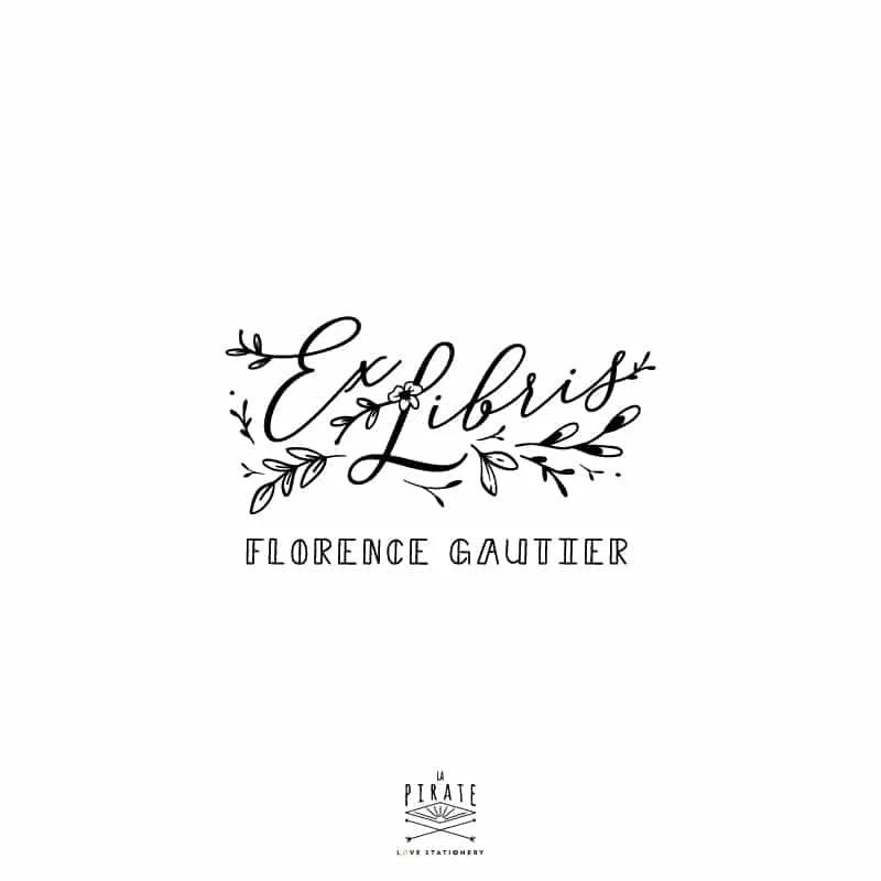 Tampon ex-libris végétal et calligraphie personnalisé Dessin - Saldi Straordinari – Offerte Speciali Disponibili Adesso