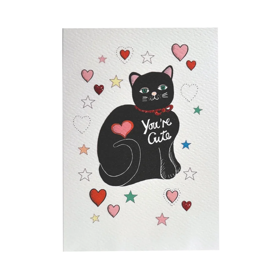 Carte Scintillante You Are Cute Cat - Organisation de la maison avec des solutions de rangement - astuce rangement jeux carte organisation maison solution rangement