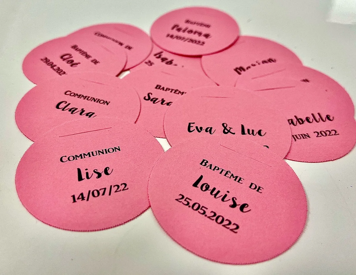 Étiquette à Dragées Personnalisée – Ronde – cuisine Rose – Lot de 12 - Offre limitée dans le temps ⏳ Ne tardez pas à commander !