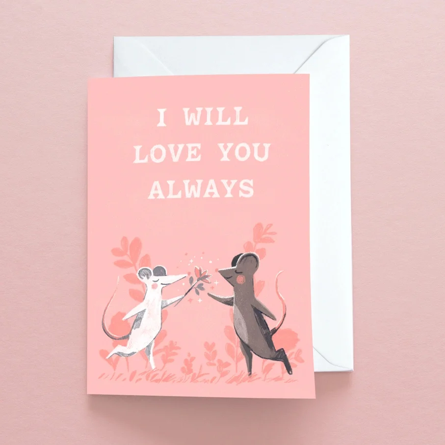 Carte Voeux I Will always Love You Mice - Organisation de la maison avec des solutions de rangement - astuce rangement jeux carte organisation maison solution rangement